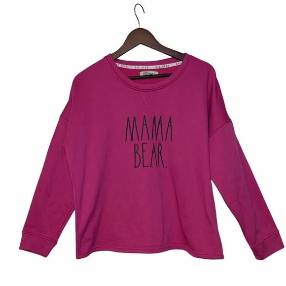 Rae Dunn “Mama Bear” pink Crewneck sweatshirt size medium - Picture 2 of 8